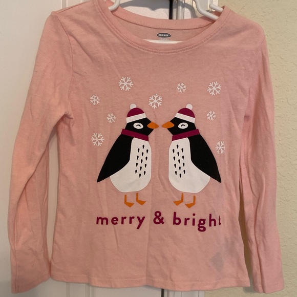 Old Navy Merry Bright Penguin Shirt 5t 